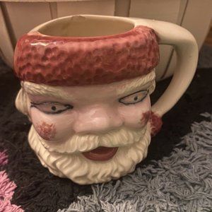 Vintage MCM Hand Painted Santa Mug 1958